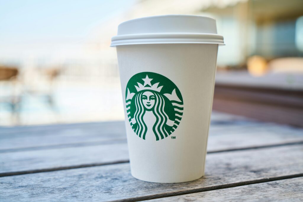 Startbucks disposable coffee cup